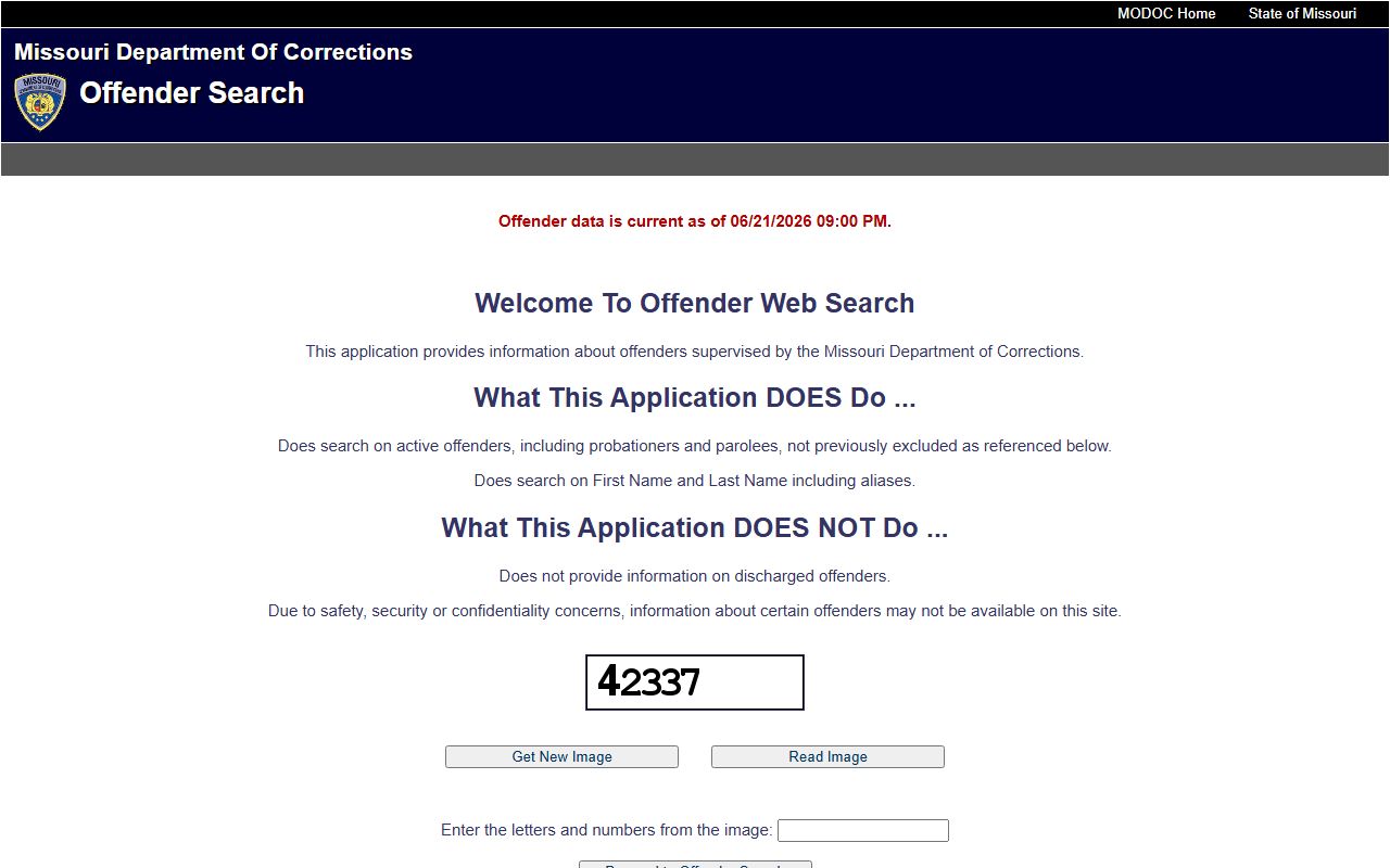 Taney County arrest records Missouri DOC offender search