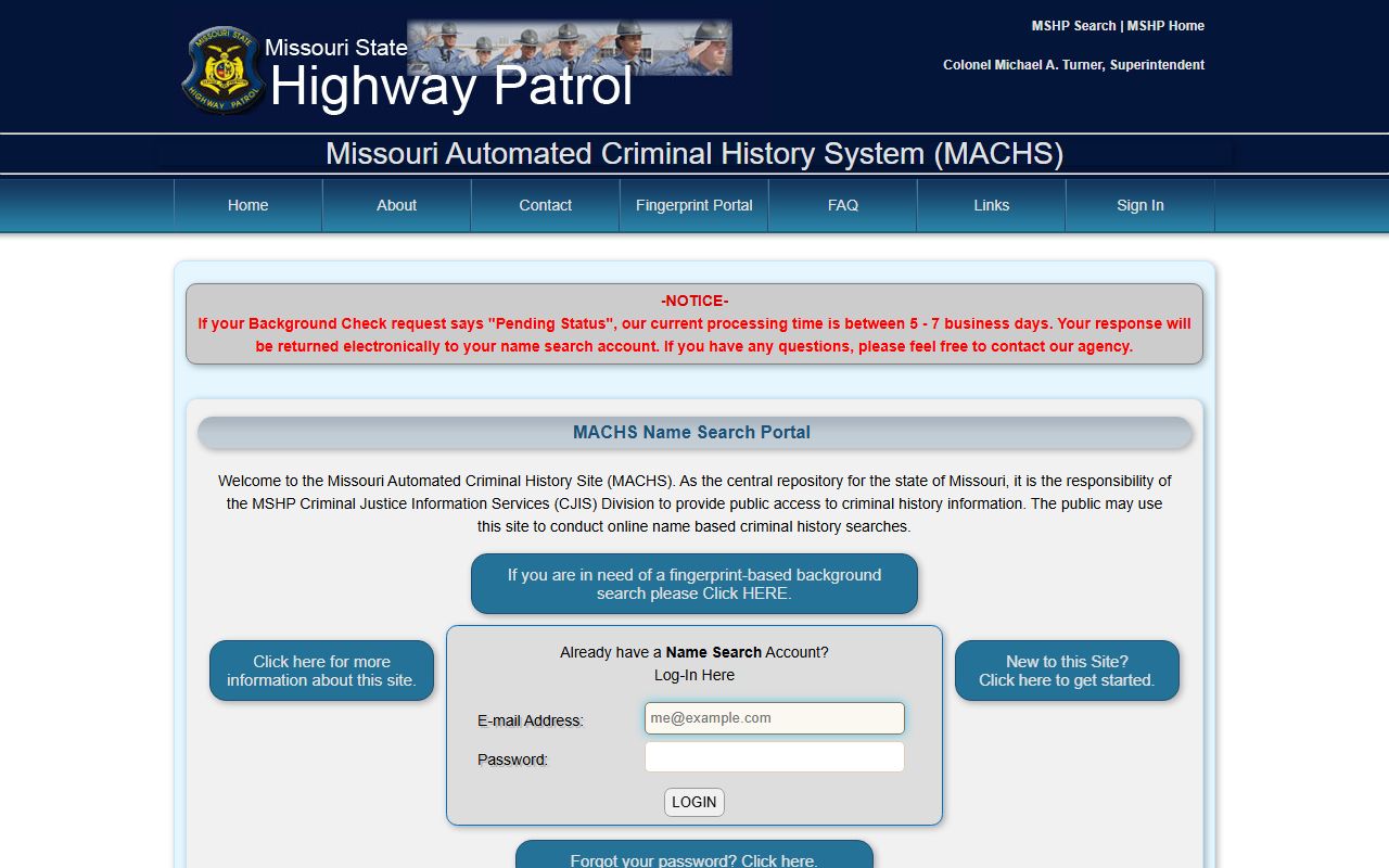 Taney County criminal court records MACHS name search portal