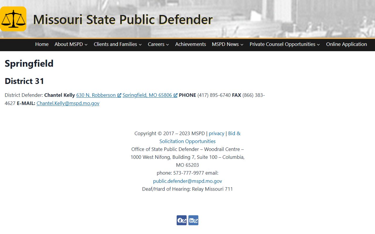 Taney County criminal court records Missouri public defender Springfield office