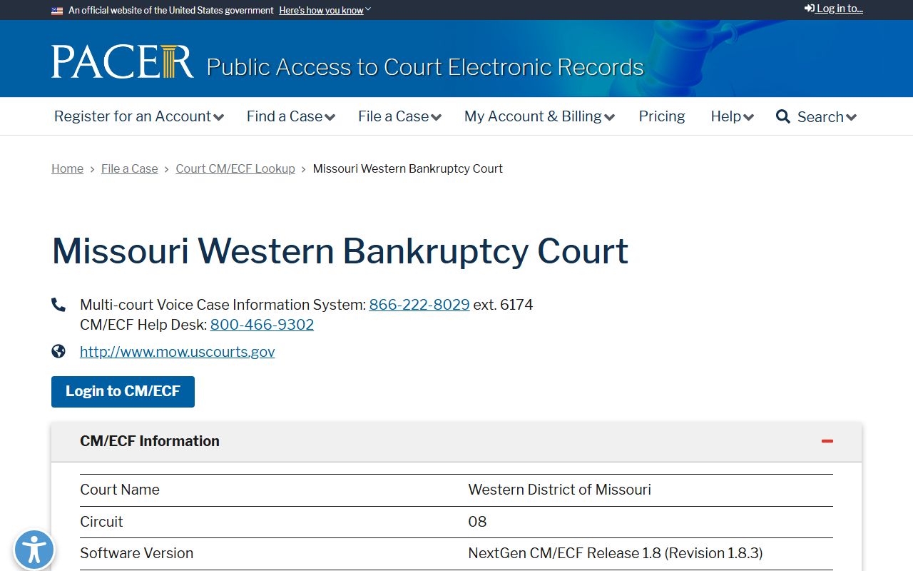 Taney County Circuit Court PACER bankruptcy records distinction