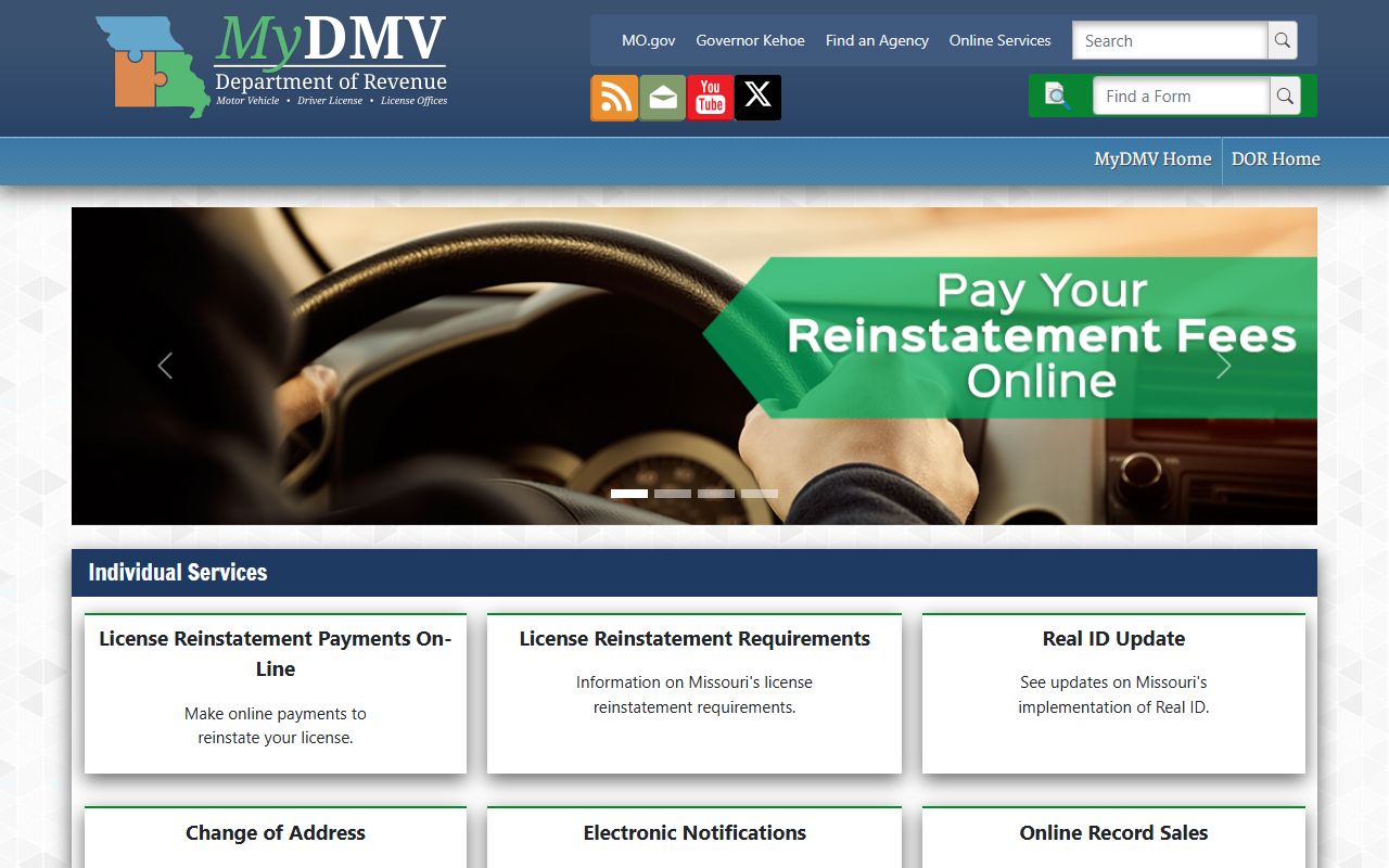 Taney County traffic court records Missouri MyDMV driver license services