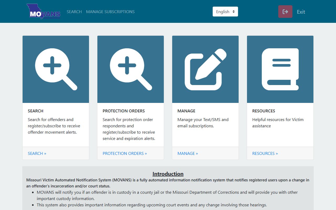 Taney County warrant records Missouri MOVANS notification site